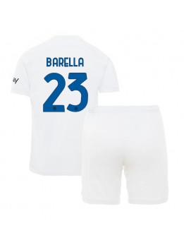 Inter Milan Nicolo Barella #23 Auswärts Trikotsatz für Kinder 2023-24 Kurzarm (+ Kurze Hosen)